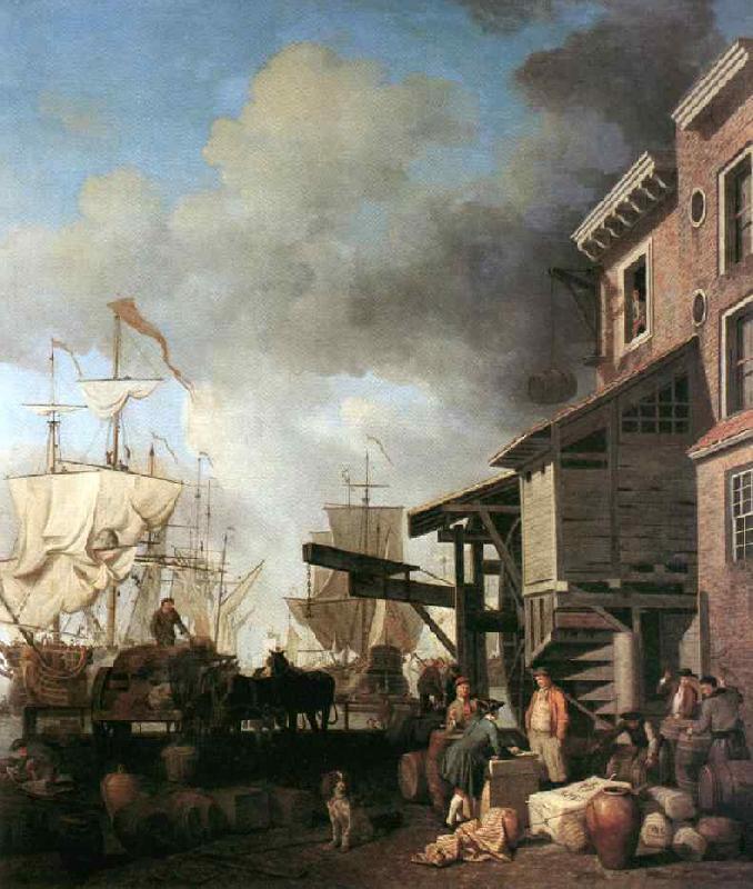 SCOTT, Samuel A Thames Wharf ef Sweden oil painting art